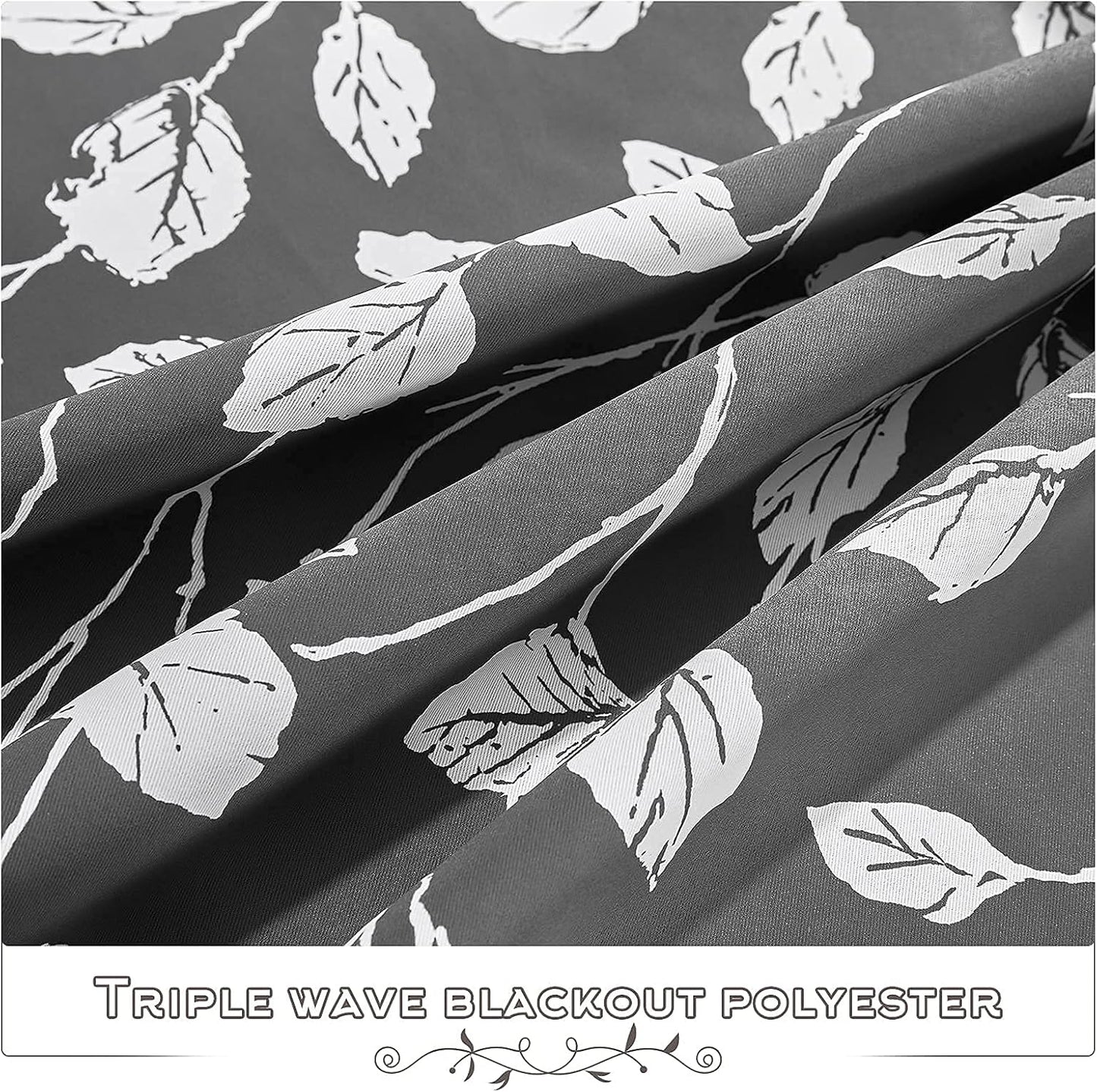 KGORGE Blackout Curtains - Thermal Insulated Soundproof Drapes for Living Room, Grey, 2 Pieces