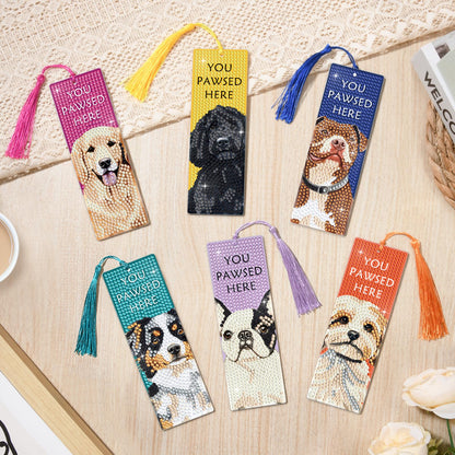 6 PCS Diamond Art Kits Bookmarks Diamond Painting Bookmark, 5D DIY Book Marks Dimond Art Paintings Gem Art, Acrylic Bookmarks with Tassels,Arts and Crafts for Adults Reading Gifts for Book Lovers
