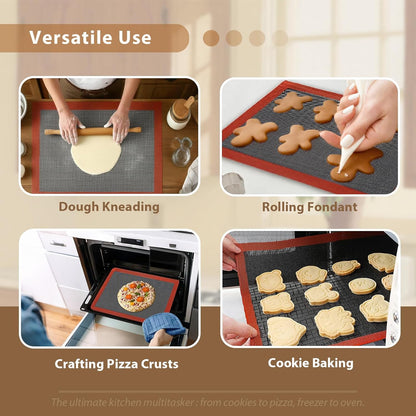 Professional Silicone Bread Baking Mat, Non Stick Oven Liner, Perforated Steaming Mesh, Half Sheet Size