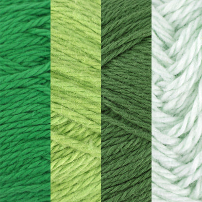 JubileeYarn Cotton Select Yarn - 50g/Skein Sport Weight - Shades of Green - 4 Skeins