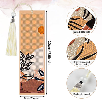 4 Pieces Boho Diamond Art Bookmarks 5d Boho Beaded Bookmark Leather Tassel Bookmark for DIY Making Beginner Kids Adults Arts Craft Supplies