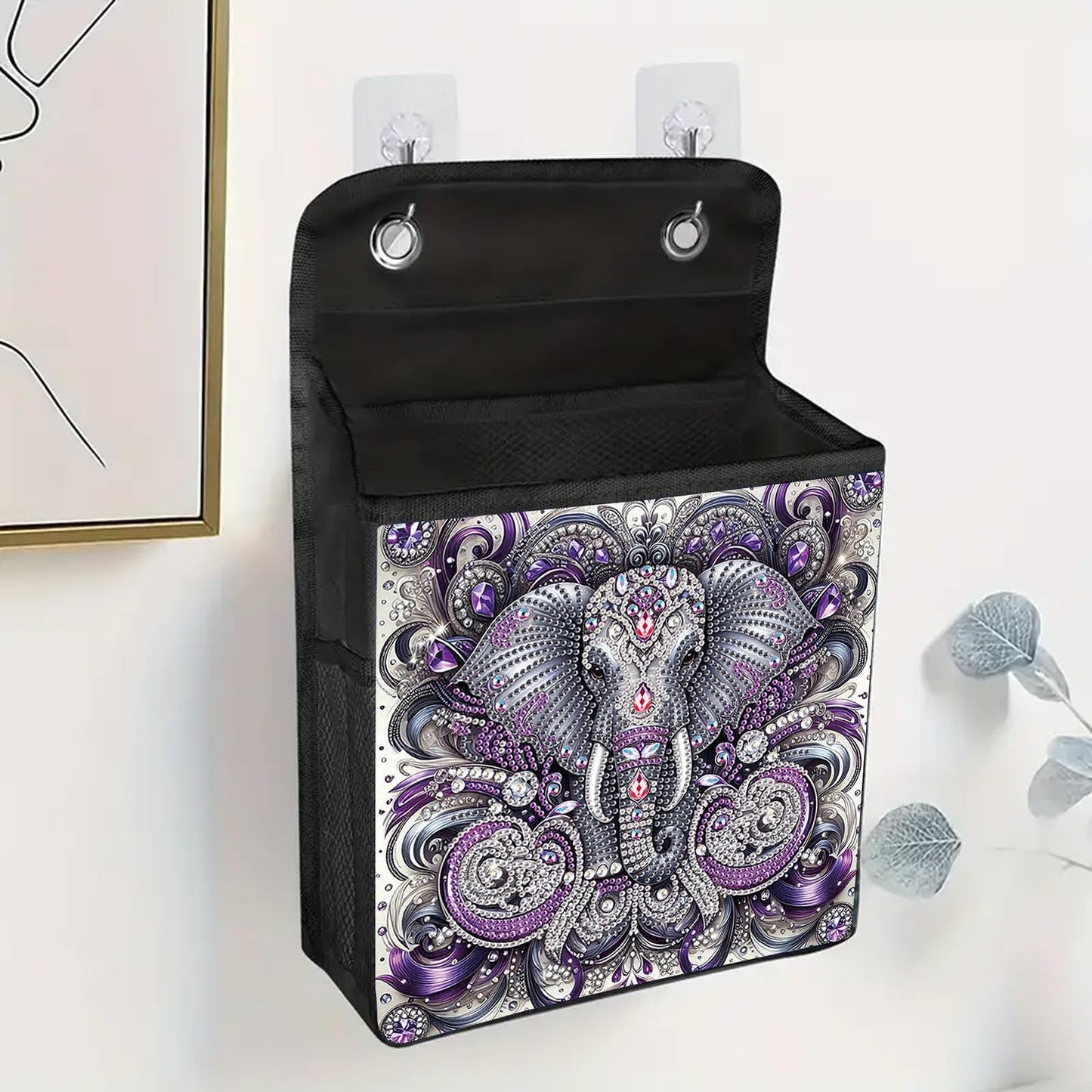 Diamond Painting Storage Organizer Kit with Beautiful Pattern Design Round and Special Shape Diamond Art Kit，Door Hanging Holder Suitable for Storing Small Items, Foldable Wall Pouch Without Hooks