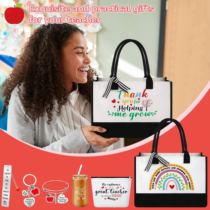 Paterr 24 Pcs Teacher Appreciation Gifts for Women Thank You Inspirational Gifts in Bulk for Graduation Tote Bags (Forever)
