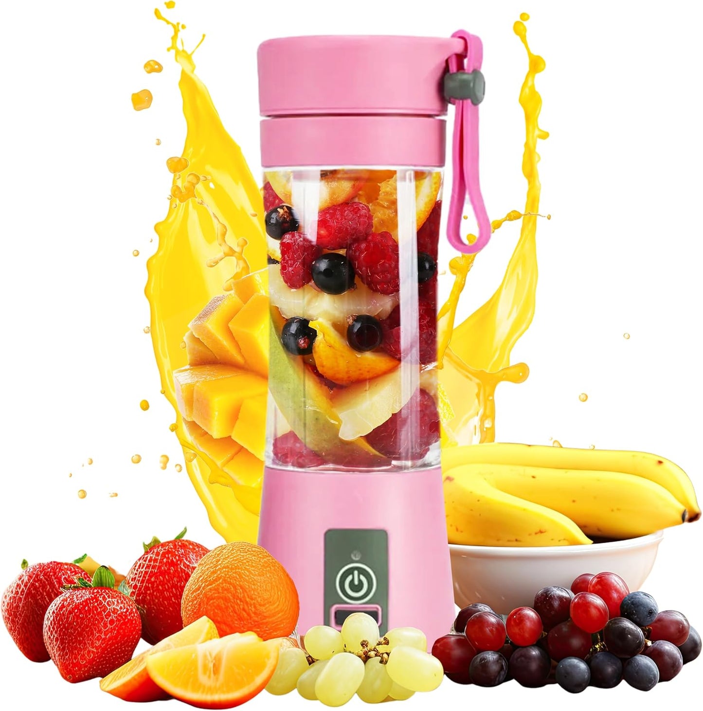 Portable Shakes & Smoothie Blender, Rechargeable Personal Blender, 380ML Mini Home USB for Traveling & Gym