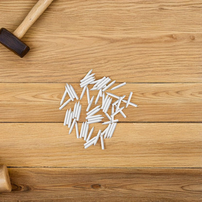 NUOBESTY 60pcs Ceramic Fired Support Nails Clay Support Ceramic Pottery Kiln Nail Heat Tolerant Stilt Pins Sculpting Ceramics Tool Claeys Glass Refractory Material Tool Kit White