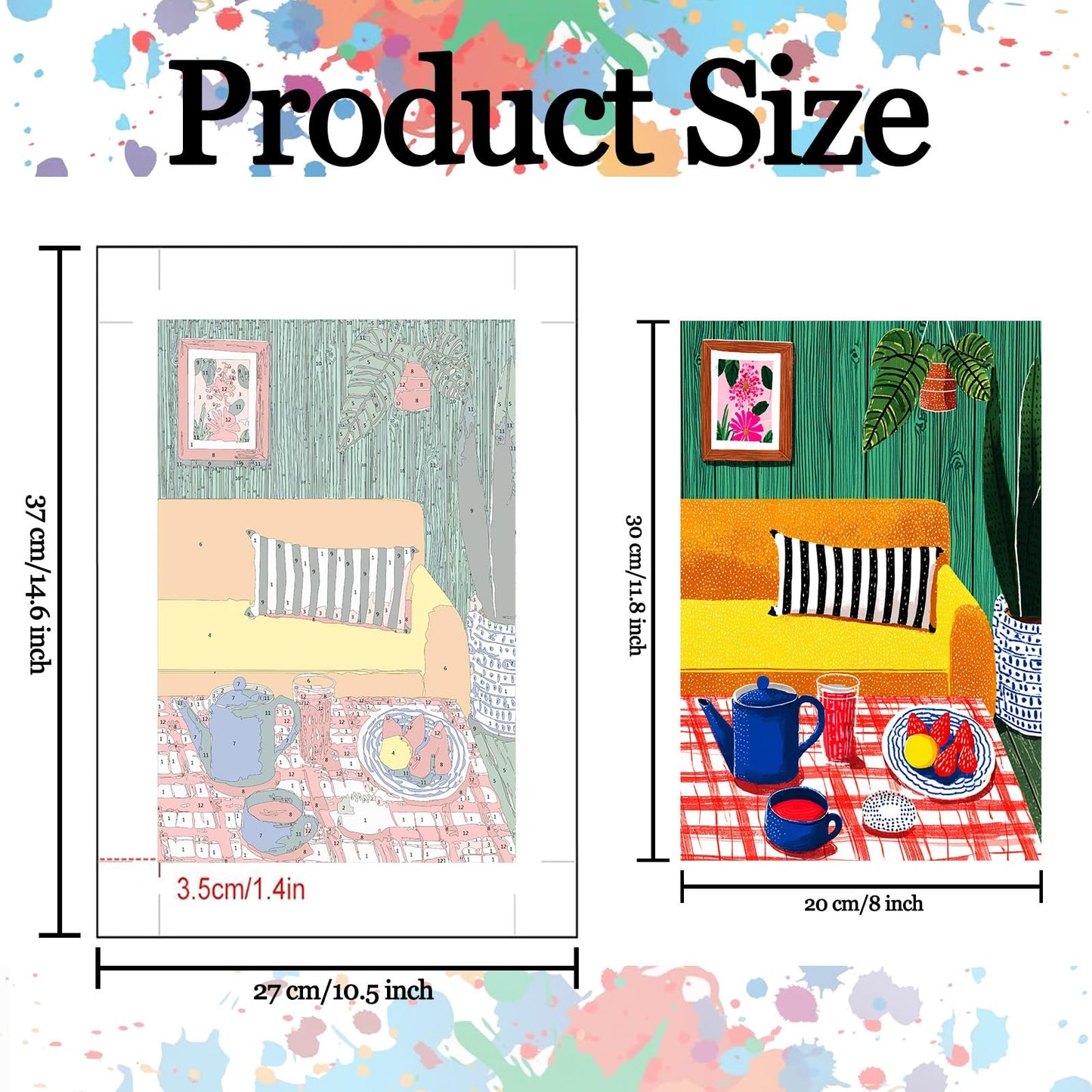 Tucocoo 6 Pack Cozy Scenery Paint by Numbers Kits for Adults 8x12 inch Room Porch Bookstore Bike Flowers Scence Painting Easy Acrylic Paint by Number DIY Oil Acrylic Pigment Drawing Paintwork