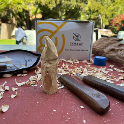 Beginner-Friendly Wood Carving Kit, 3pc Whittling Knife Set with Wood Carving Knives, Spoon Carving Knife, Basswood Blocks, & Fun Learning Videos, Wood Whittling Kit for Beginners from Schaaf Tools