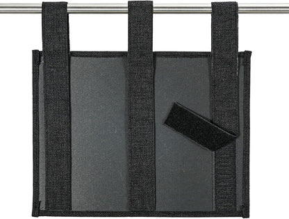 Linen Bedside Caddy, Bedside Storage Organizer for Hospital Beds, College Dorm Rooms, or Baby Bed (Classic 4 Pockets