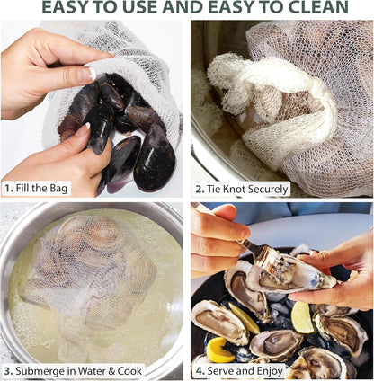 16" Pack 100, Country Seafood Boil & Steamer Bags - of Seafood Boiling Bags for Crab, Crawfish, Shellfish - Low Boil