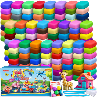 ESSENSON Air Dry Clay 168 Colors, Modeling Clay for Kids, DIY Molding Magic Clay for with Tools, Toys Gifts for Age 3 4 5 6 7 8+ Years Old Boys Girls Kids
