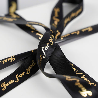 MEEDEE Happy Father's Day Ribbon Fathers Day Decorations Gift Box Wrapping Paper Decor Thank You Satin Thin Ribbon Assorted Black Satin, 5 Rolls with 10 Yards Each Total 50 Yards