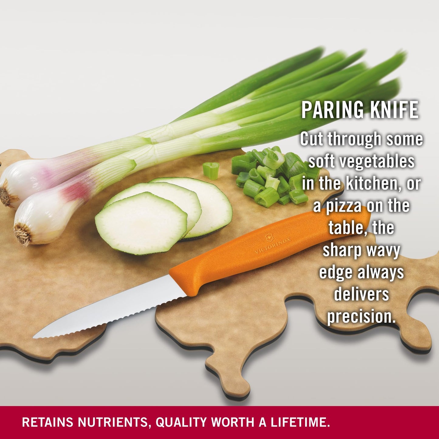 Victorinox 6.7636.L119 Swiss Classic Paring Knife for Cutting and Preparing Fruit and Vegetables Serrated Blade in Orange, 3.1 inches