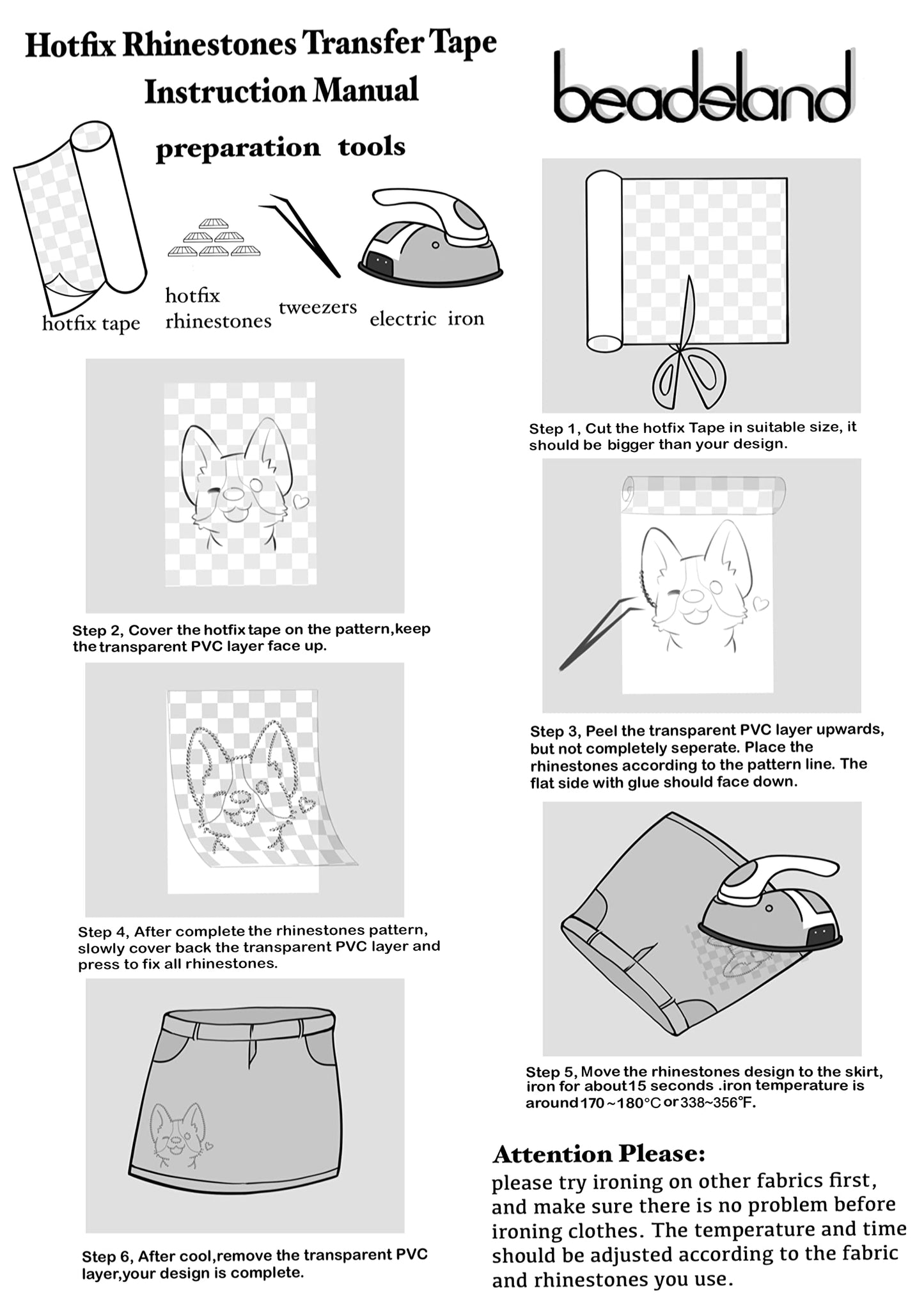 BEADSLAND Hotfix Tape,Hot Fix Rhinestones Transfer Film Paper (10ft. x 12.6in.)