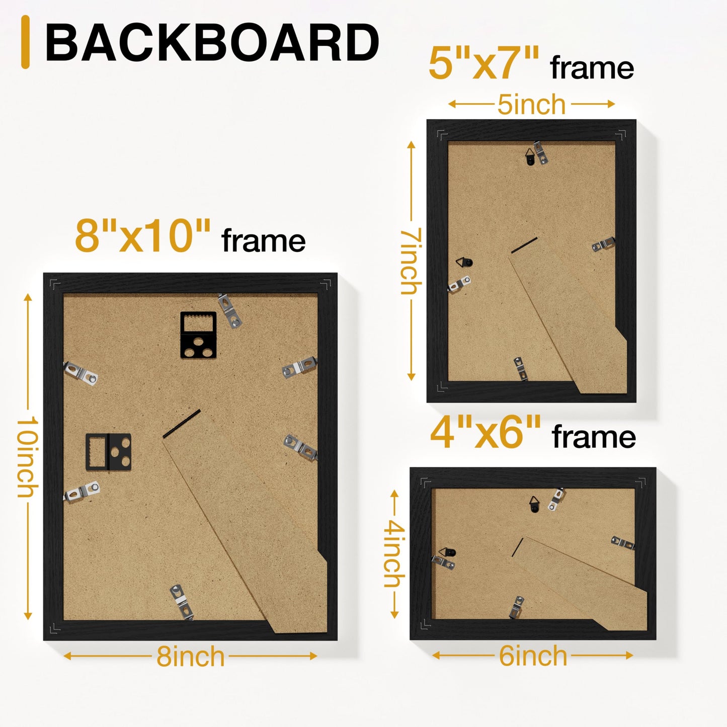 Vittanly 10 Pack Picture Frames Collage Wall Decor, Gallery Wall Frame Set for Wall or Tabletop Display, Engineered Wood and Shatter-resistant Plexiglass, Multi Sizes with 8x10, 5x7, 4x6 Frames, Black