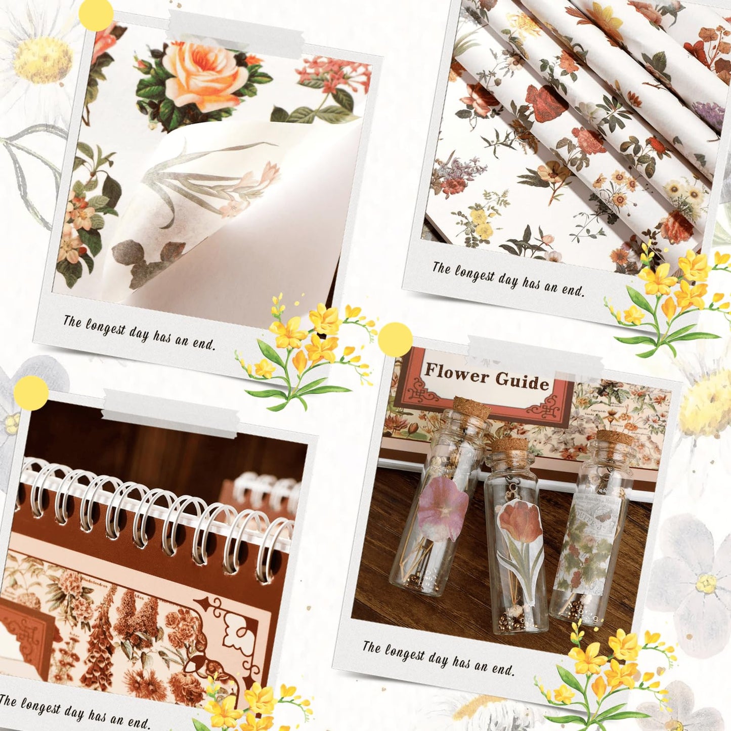 Zakrafo 100 Sheets Botanical Stickers, Vintage Nature Washi Stickers for Scrapbooking, Journal, Planner, Crafting