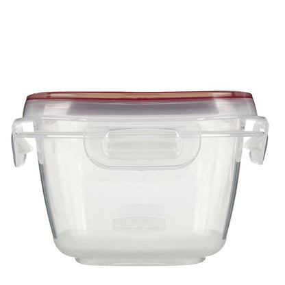 Rubbermaid Lock-Its Square Food Storage Container with Easy Find Lid, 2 Cup, Racer Red