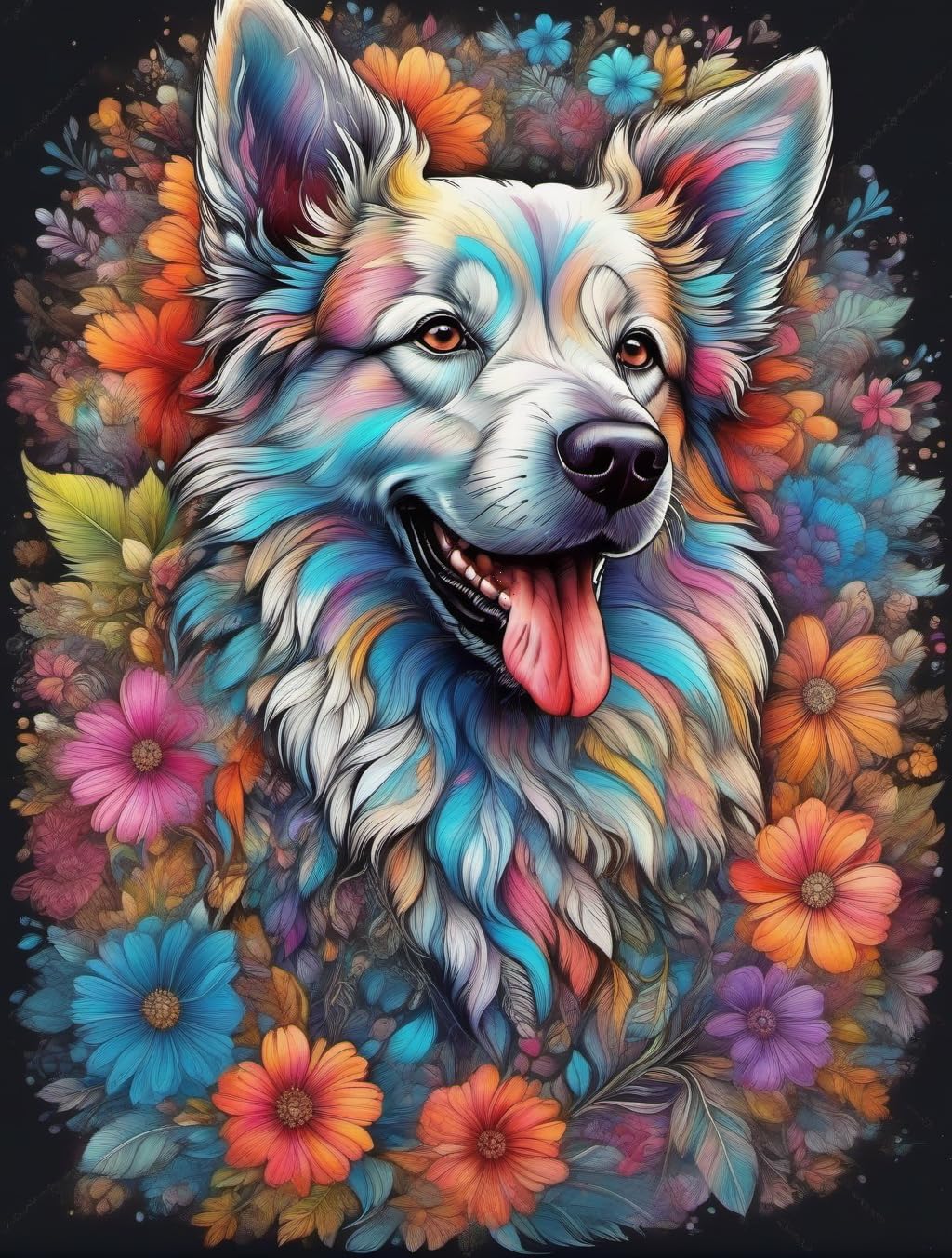 DoMyArt Diamond Art Kits for Adults, 5D Full Drill Diamond Art Paintings for Beginners, DIY Paint with Diamond (Dog)