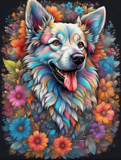 DoMyArt Diamond Art Kits for Adults, 5D Full Drill Diamond Art Paintings for Beginners, DIY Paint with Diamond (Dog)