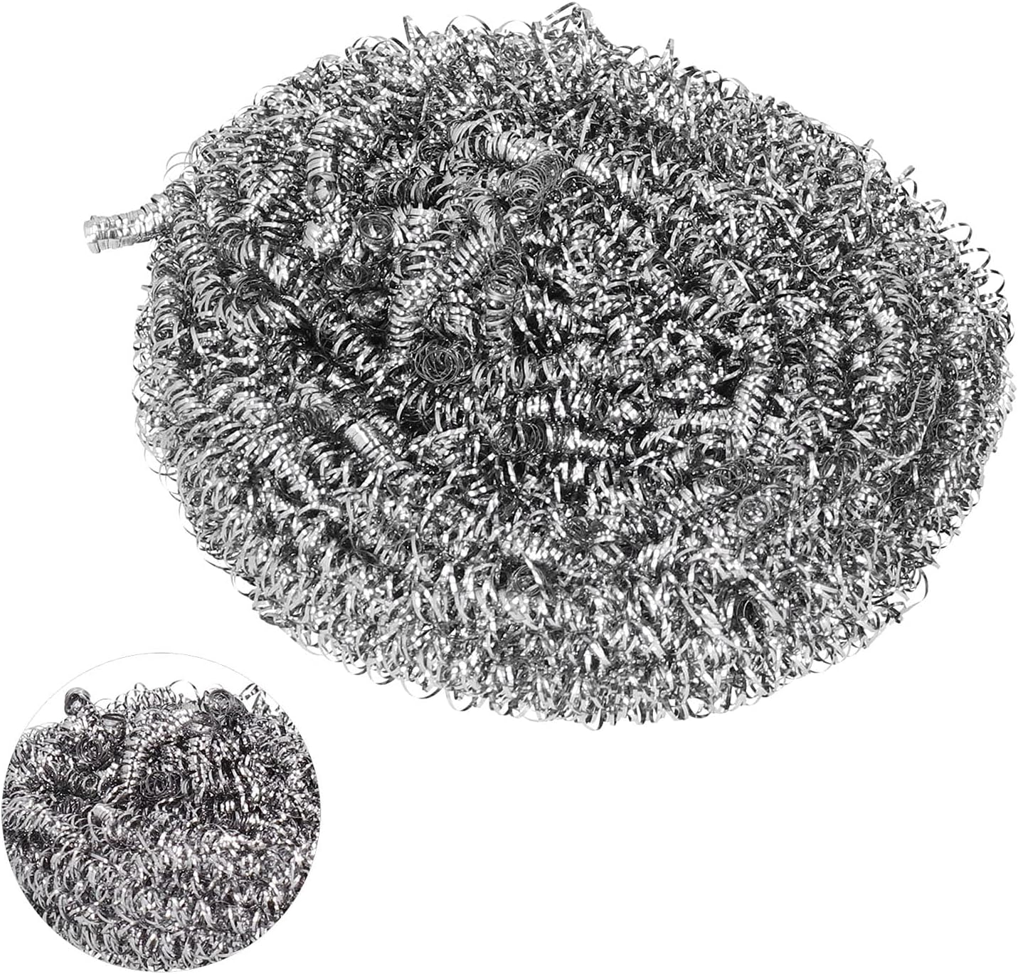 Stainless Steel Scourers, Wire Spiral Design Kettle Descalers, Limescale Ball for Kitchen Restaurants Camping