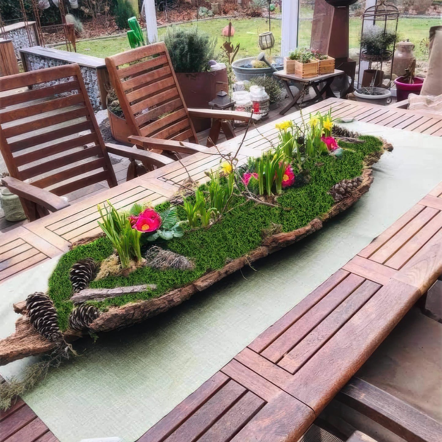 FAICOIA Fake Moss Mat 39" x 39" Faux Moss Blanket for Indoor Plants Dark Green Mossy Table Runner Artificial Moss Rug for Decorating Planters Crafts DIY Fairy Garden Floral Wedding 100 x 100cm