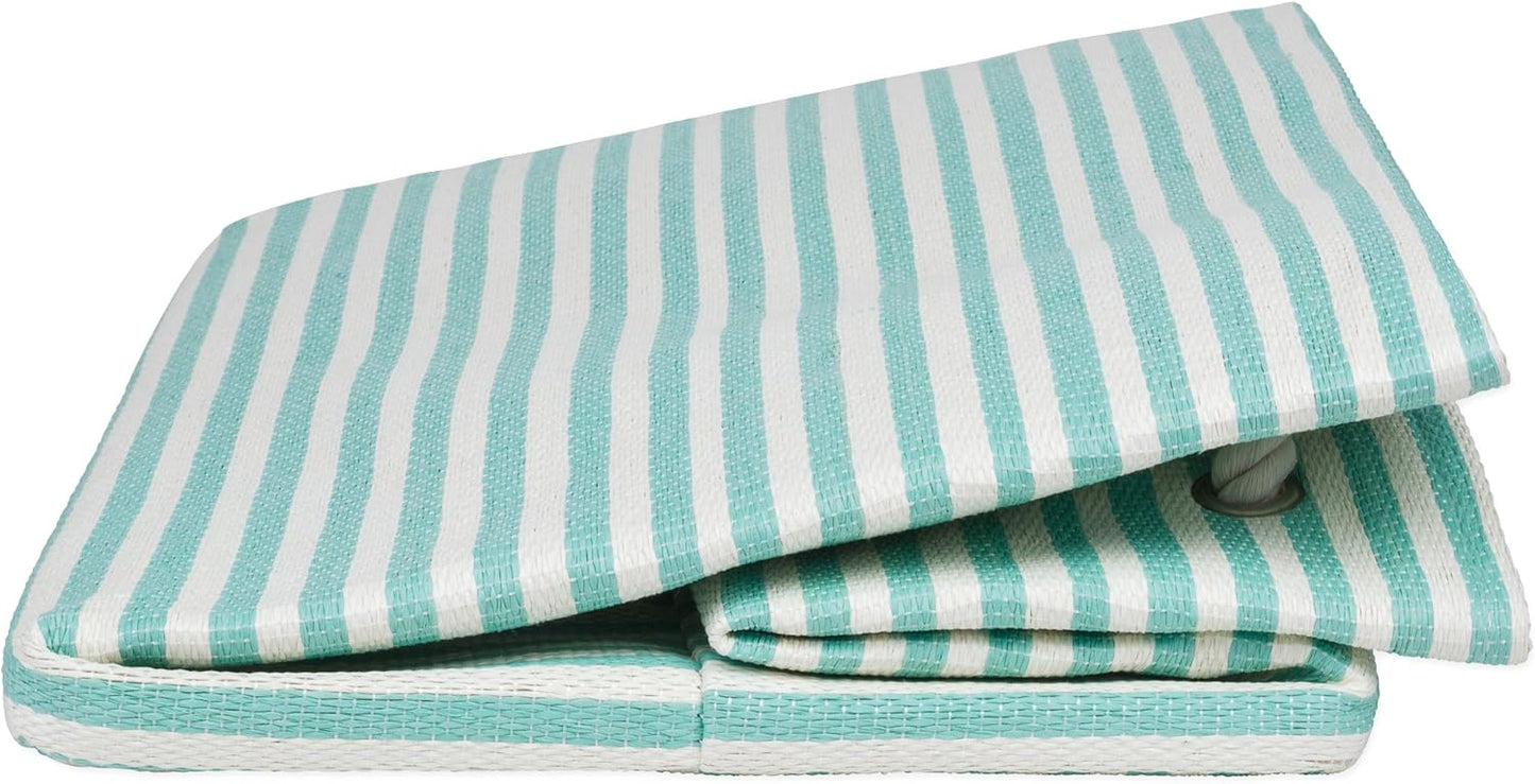 DII Medium Rectangle Woven Paper Storage Bin, Pinstripe, Aqua