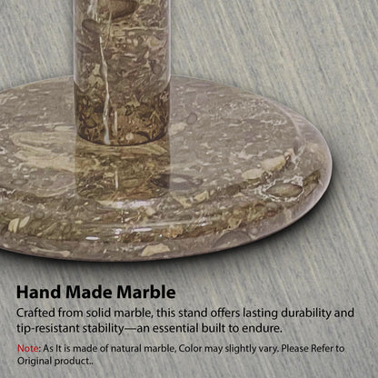 TheWolfard Handmade Fossil Grey Marble Paper Towel Holder – Natural Stone Stand with Subtle Fossil Patterns – Luxury Countertop Decor for Kitchen & Bathroom – Elegant Gift Idea