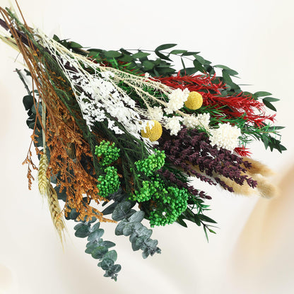 Natural 12 Kinds Dried Flowers Set, 16" Floral Arrangements with Eucalyptus, Bunny Tails, Wheat, Lavender, Rustic Boho Wedding, Home Centerpiece Decorations, Handmade for DIY Crafts, Fall Table Décor
