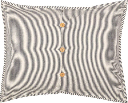 VHC Brands Hatteras Seersucker Blue Ticking Stripe Standard Sham, 21x27
