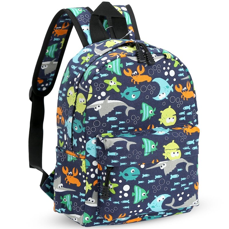 Zicac Toddler Backpack Cute Canvas Preschool Backpacks for Boys Girls, Kids Backpack Perfect for Daycare and Preschool