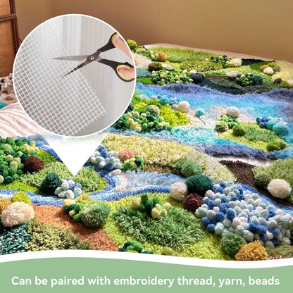 Latch Hook Canvas, Mesh Canvas Sheets Blank Rug Hooking Mesh Sheet Blank Hooking Meshh for Crafts Supplies Making (50 * 150cm)