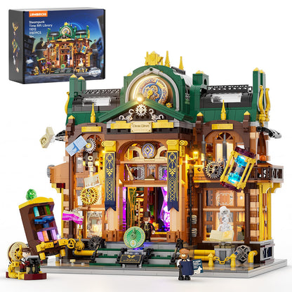 Lumibricks Steampunk Time-Rift Library Lighting Building-Bricks Set, 3187 Pcs Modular Building from Chrono Custodians Collection Display Set for Adults and Steampunk Lovers