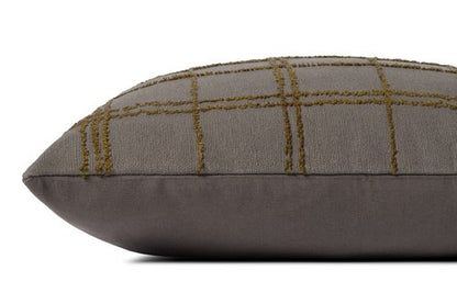 Loloi Jean Stoffer x Edward Collection PJS0010 Charcoal/Olive 18'' x 18'' Cover Only Pillow