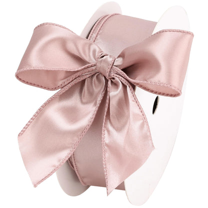 LIZLOVESS Dusty Rose Satin Wired Ribbon 1.5 Inch, Dusty Pink Wire Edge Ribbon for Gift Wrapping, Baby Shower, Wedding Decor, Christmas Tree, Crafts, Wreath Supplies 25 Yards