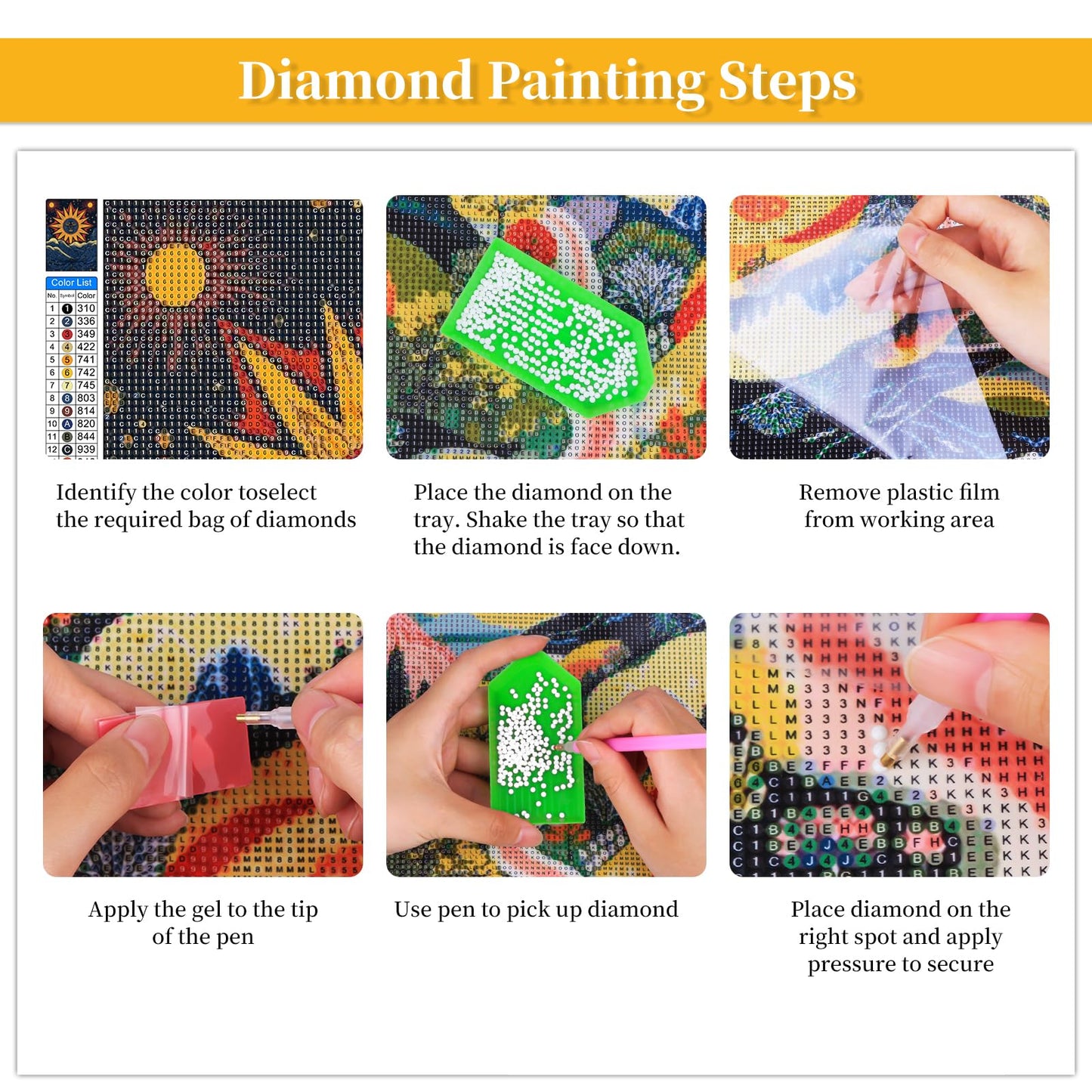 BWFY 12 Pack Diamond Art Kit Sets for Adults 5d Diamond Painting Kit Set for Beginners, DIY Landscape Gem Art Kit Print by Full Drill Diamonds Home Wall Decor 12x16 Inch
