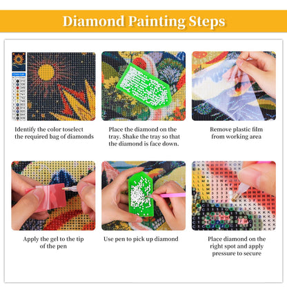 BWFY 12 Pack Diamond Art Kit Sets for Adults 5d Diamond Painting Kit Set for Beginners, DIY Landscape Gem Art Kit Print by Full Drill Diamonds Home Wall Decor 12x16 Inch