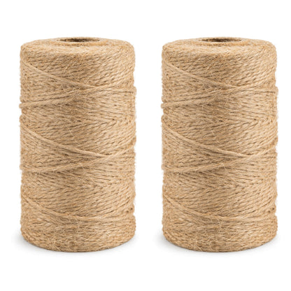 1600 Feet 2mm Natural Jute Twine, Brown String for Crafts, Gardening, Gift Wrapping, Macrame, DIY Decor (800 Ft/Roll) (2, 2mm)