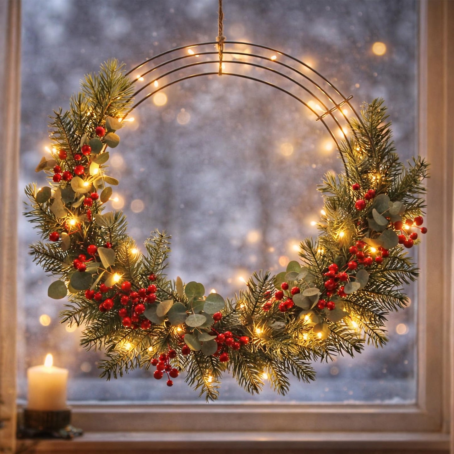 8 Pack Wire Wreath Frame 12 Inch Metal Form Ring for Crafts DIY Front Door Christmas New Year Valentines Wedding Garden Home Party Decoration with 38 Yard Paddle Wire