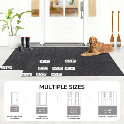 100pointONE Front Door Mat, Heavy Duty Indoor Outdoor Doormat for Entryway, 48" x 36" Low Profile Outdoor Mats for Home Entrance, Stain and Fade Resistant Welcome Mat for High Traffic Area, Black