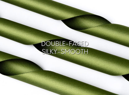 Keypan Green Satin Ribbon 1-1/2 Inch x 50 Yards Double-Faced for Gift Wrapping Crafts Flower Bouquet Invitations Holiday Decorating