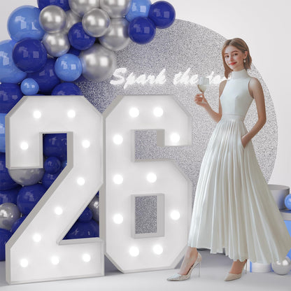 JoyMuse 4FT 26 Marquee Numbers, Large Light Up Numbers 26 for 26th Birthday Decorations