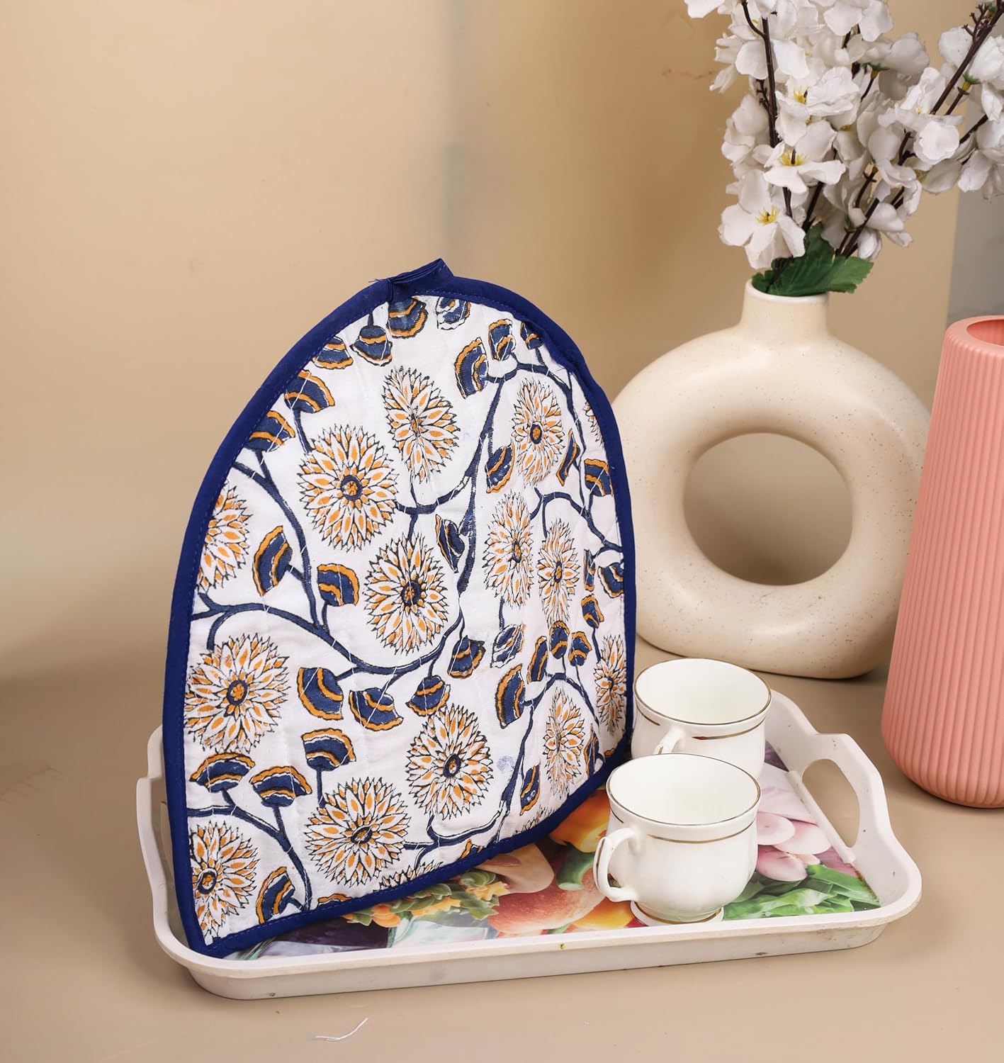 Indian Ombre Mandala Tea Cosy for Teapot, 100% Cotton, Insulated Kettle Cover for Home Kitchen
