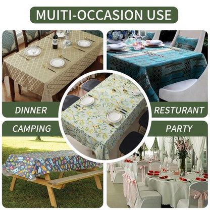 HOMOHEINI Rectangle Table Cloth,100% Waterproof Tablecloth Oil Proof Spill Proof Vinyl Table Cloth, Wipe Clean Plastic Table Cover for Dining, Camping, Indoor and Outdoor 54" x 78",Leaves