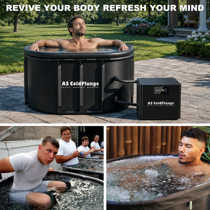 AS ColdPlunge Ice Bath Water Chiller for Cold Plunge Tubs, 1/3 HP Cold Plunge Chiller with Built-in Filter & Pump, Submersible Pump, Insulated Hoses, Ideal for Ice Bath Cold Therapy Recovery 110V