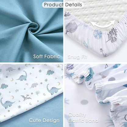 Angelbliss Bassinet Sheets - Ultra Soft & Skin-Friendly 33"x20" Fitted Sheets | 4 Pack for Boys & Girls