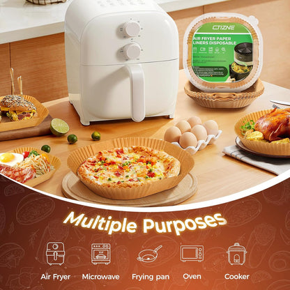 Air Fryer Liners - 150 Pcs Disposable Unbleached Parchment Paper | Non-Stick & Waterproof for 5-8 QT Baskets