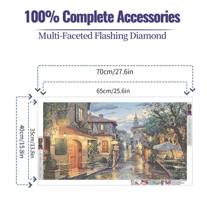 YALKIN 5D Diamond Painting Kits for Adults, Large Street View Diamond Art Kits Full Drill Diamond Painting Kit for Adult Beginners, DIY Crystal Picture Art for Home Wall Decor 40 x 70cm/15.7 x 27.6in