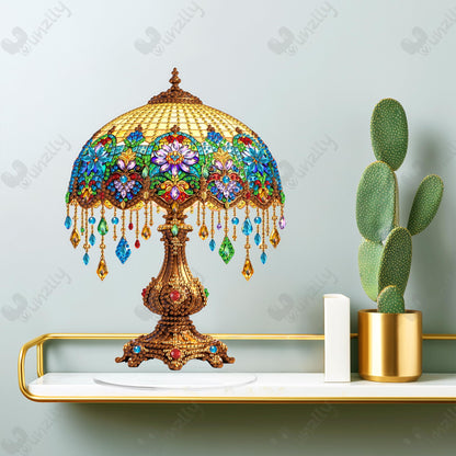 Yunzlly Stand Up Diamond Art Painting Kit, Desktop Gem Painting Ornament Kit for Adults, Tabletop Acrylic Diamond Board Painting (Lamp)