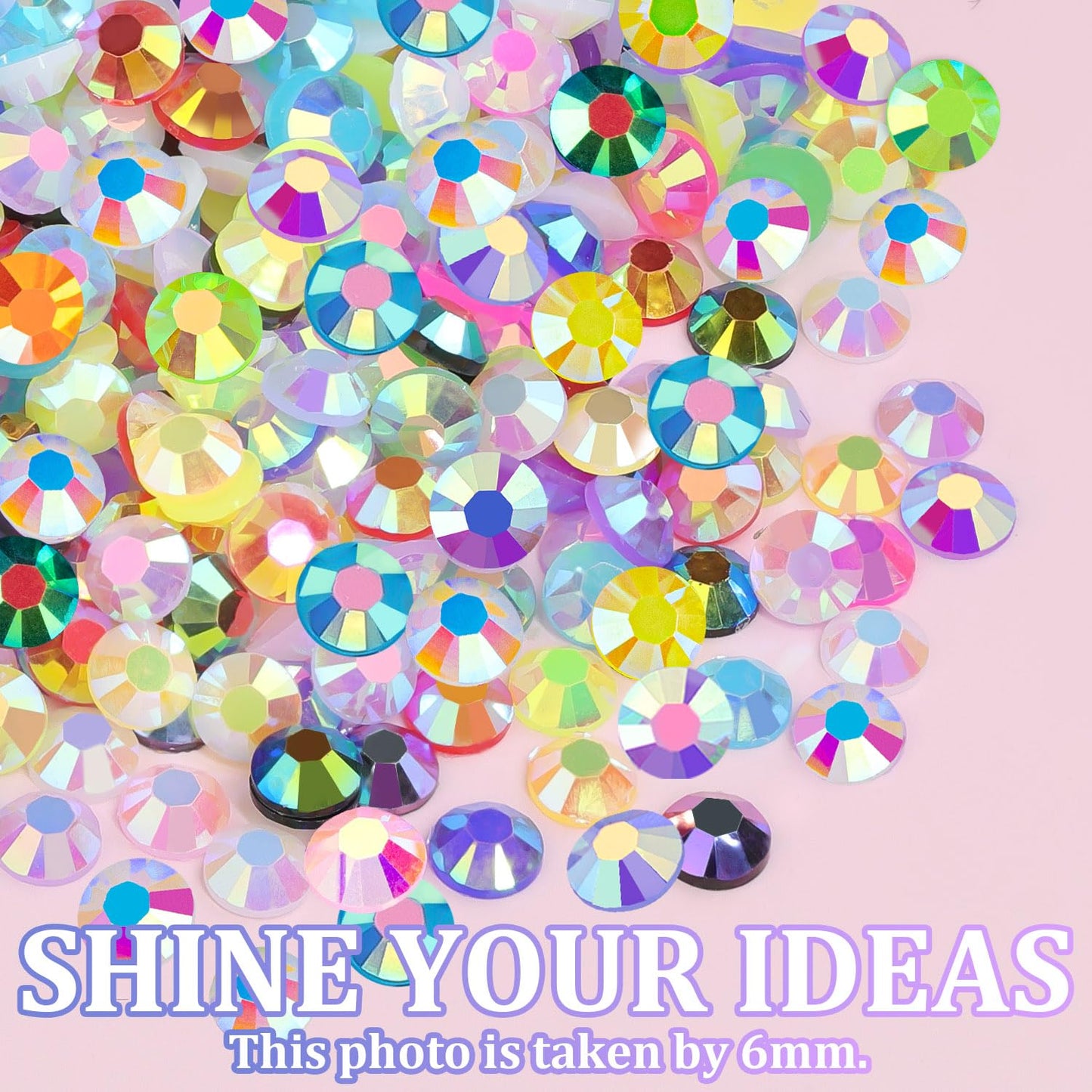 36000Pcs Jelly Rhinestones Bedazzling Kit, Multicolor 3mm Flatback Resin Bedazzler Gems with 3Pcs 10ml B7000 Jewelry Glue for Bedazzled Thing Diamond Art Book Crafting Nail Art
