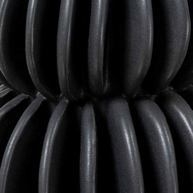 Bloomingville Decorative Pleated Stoneware Vase, Black