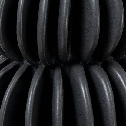 Bloomingville Decorative Pleated Stoneware Vase, Black